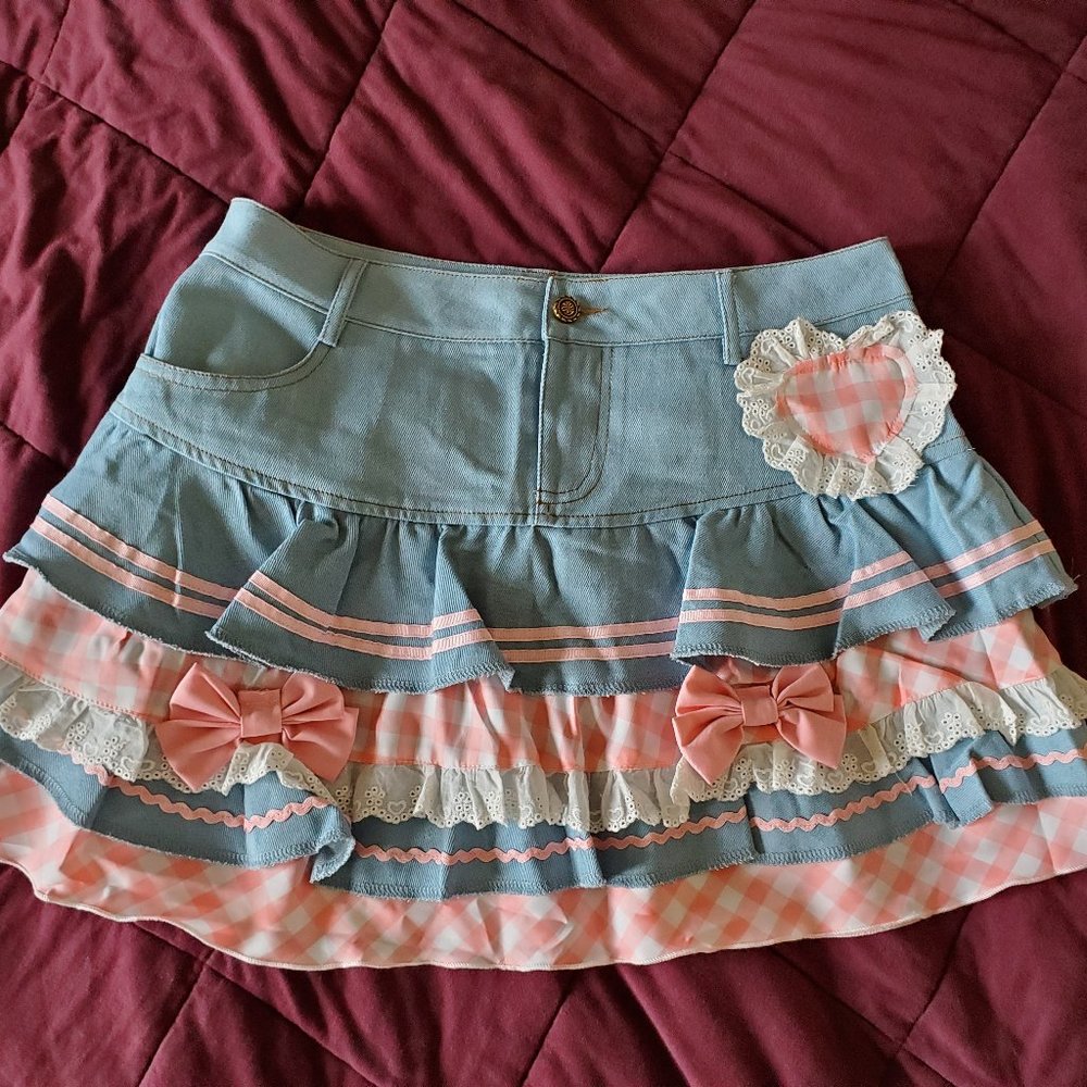 preppy style kawaii sweet harajuku style skirt size XL